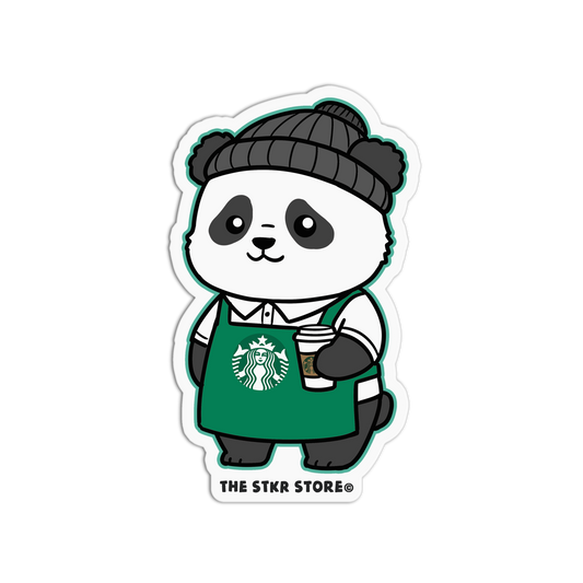 Coffee Barista Panda - Fastfood Animals Sticker - The Stkr Store