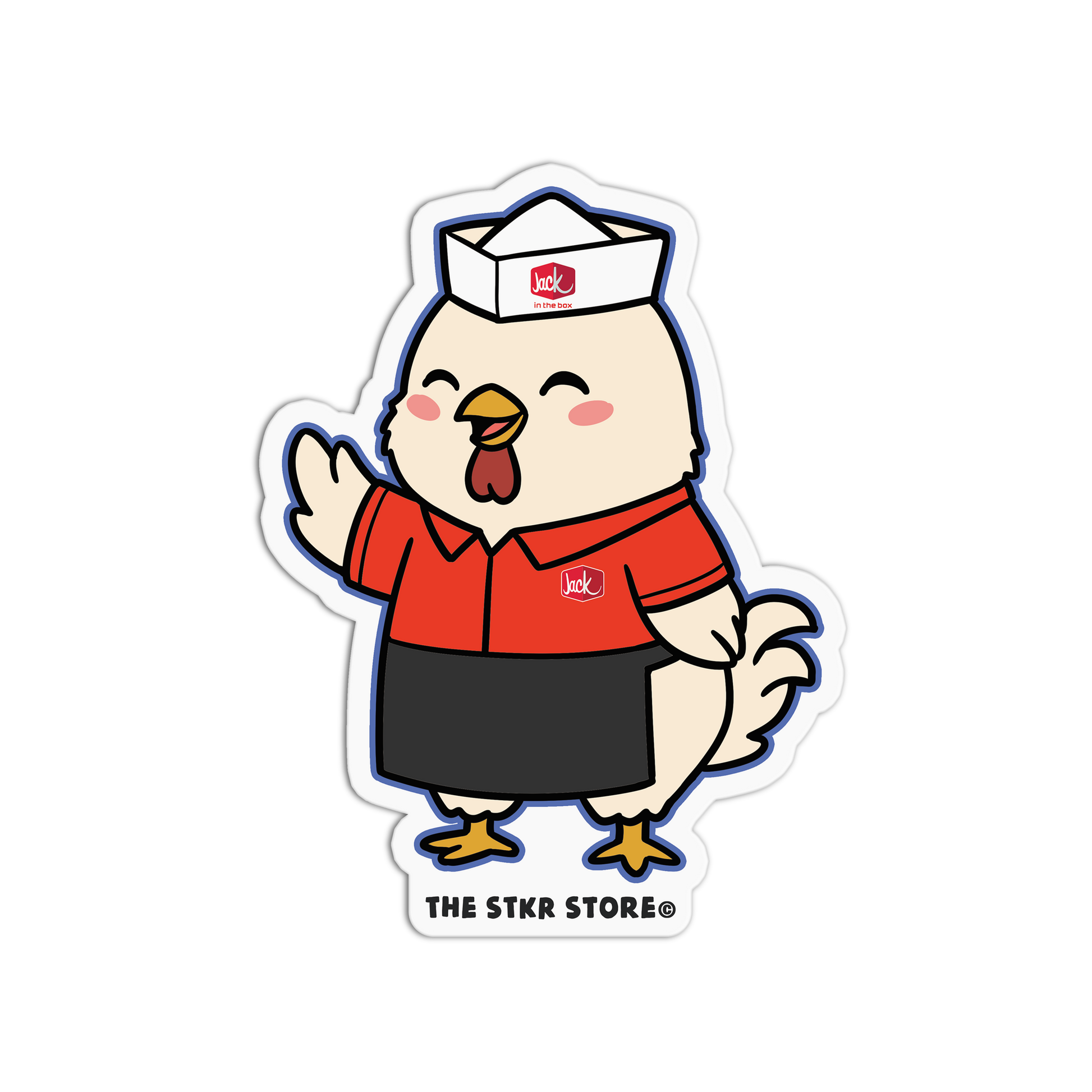 Jack in the Box Chicken - Fastfood Animals Sticker - The Stkr Store