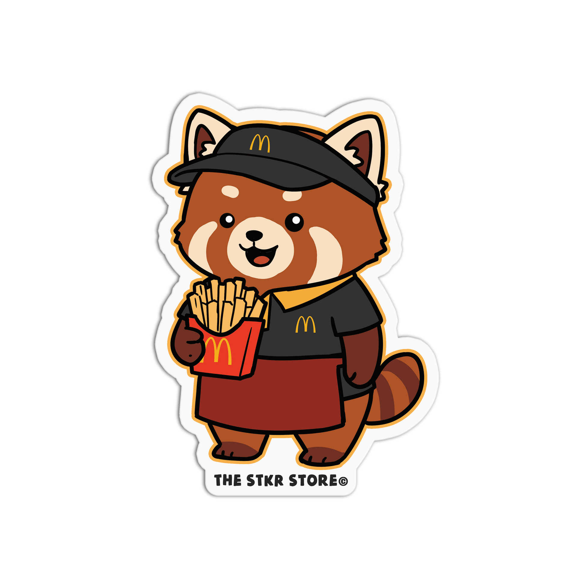 Mc-day Fries Red Panda - Fastfood Animals Sticker - The Stkr Store