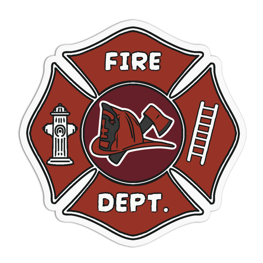Maltese Cross Firefighter Sticker