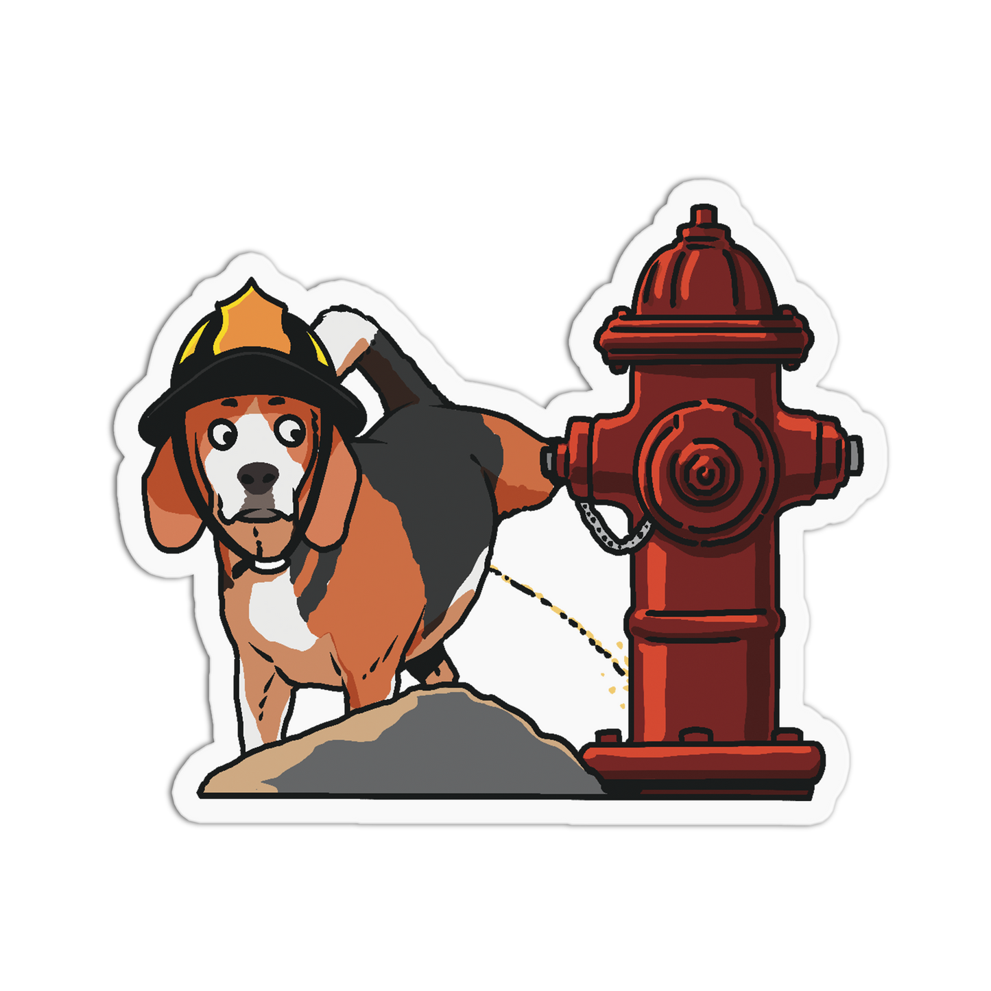 Peeing Dog Firefighter Sticker