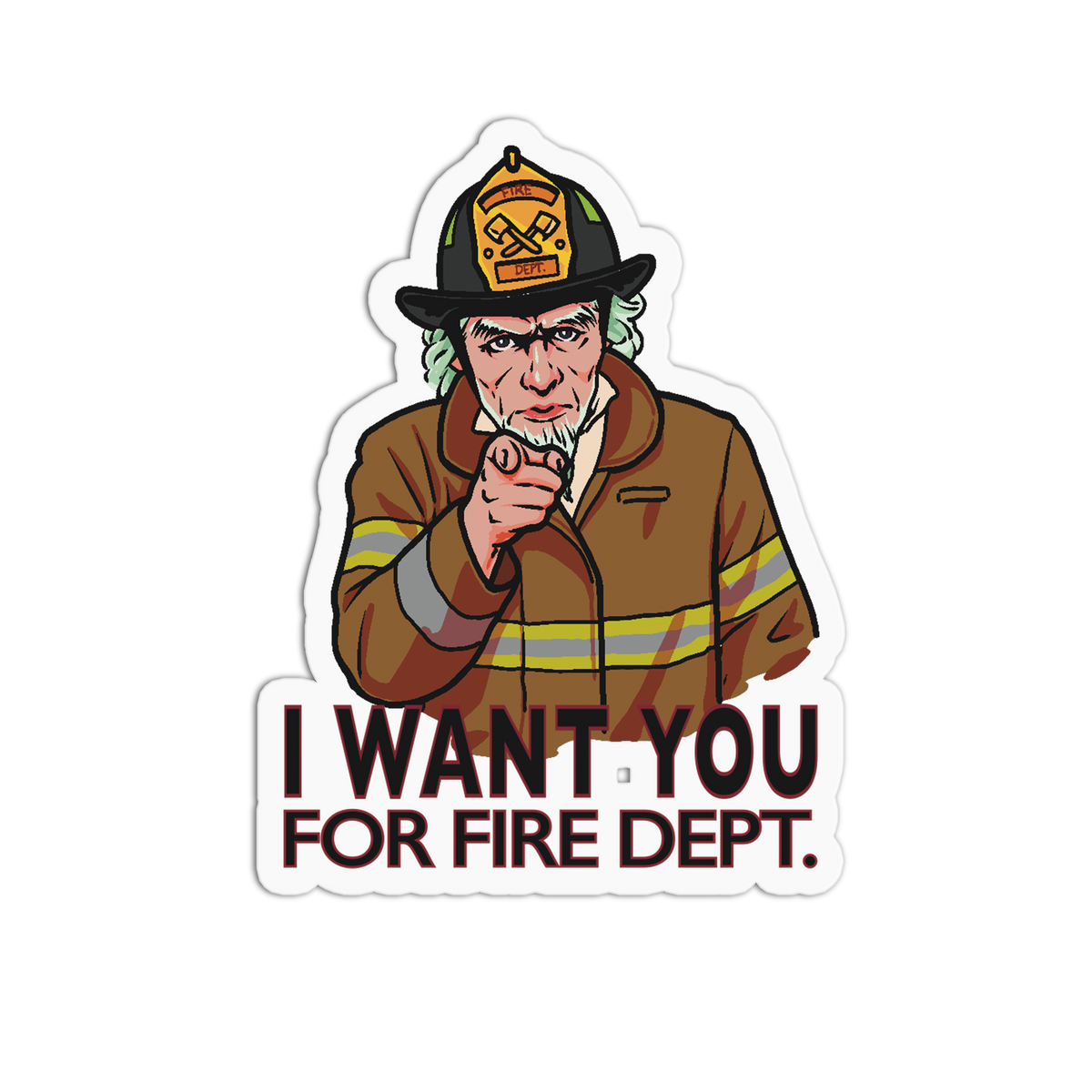 Uncle Sam Firefighter Sticker