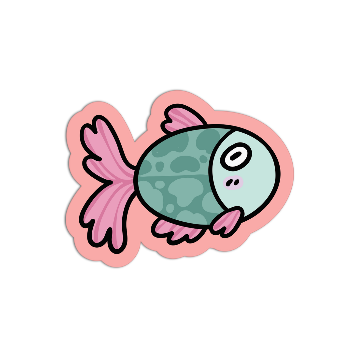 Spotted Teal Fantail - Fishes Stickers