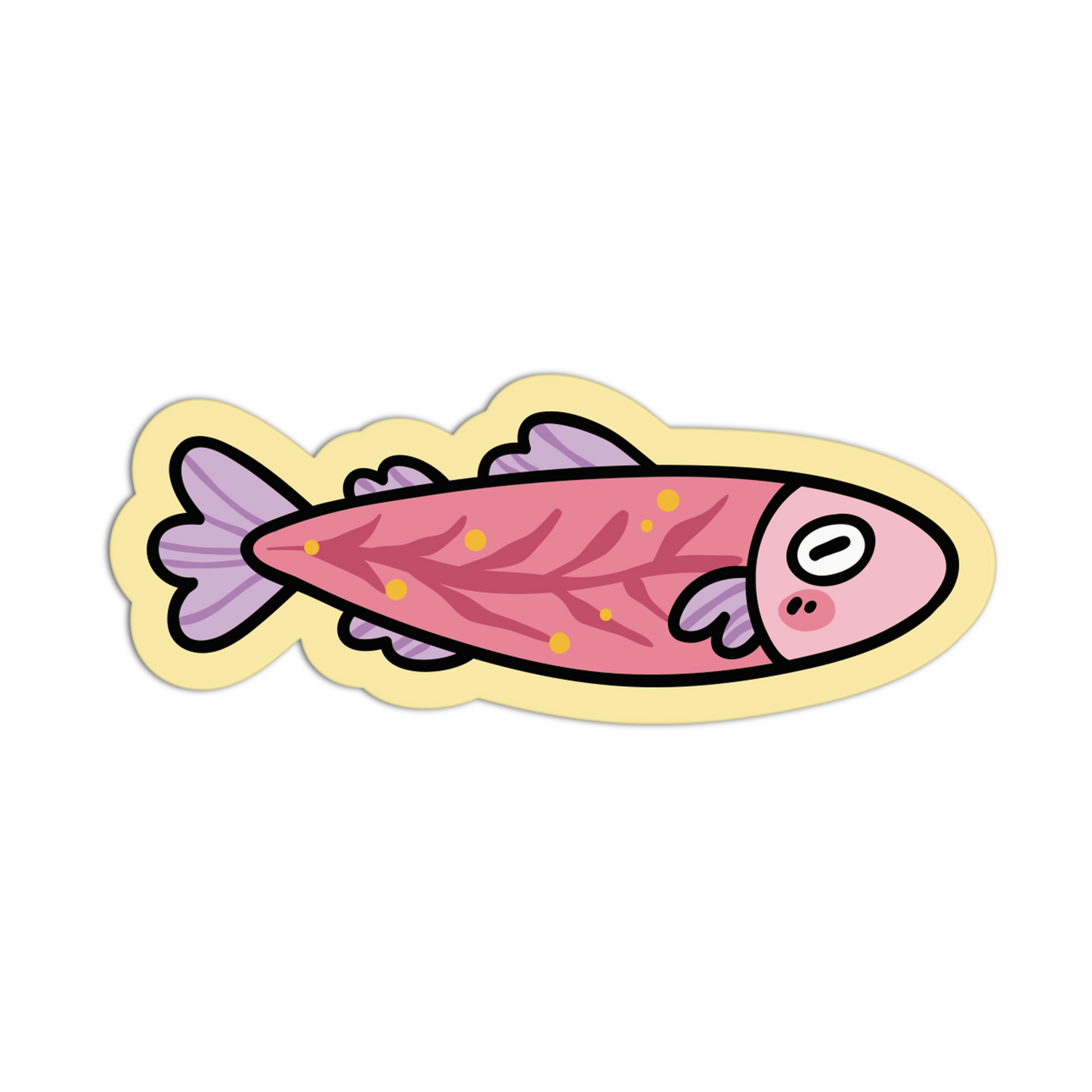 Leafy Pink Salmon - Fishes Stickers