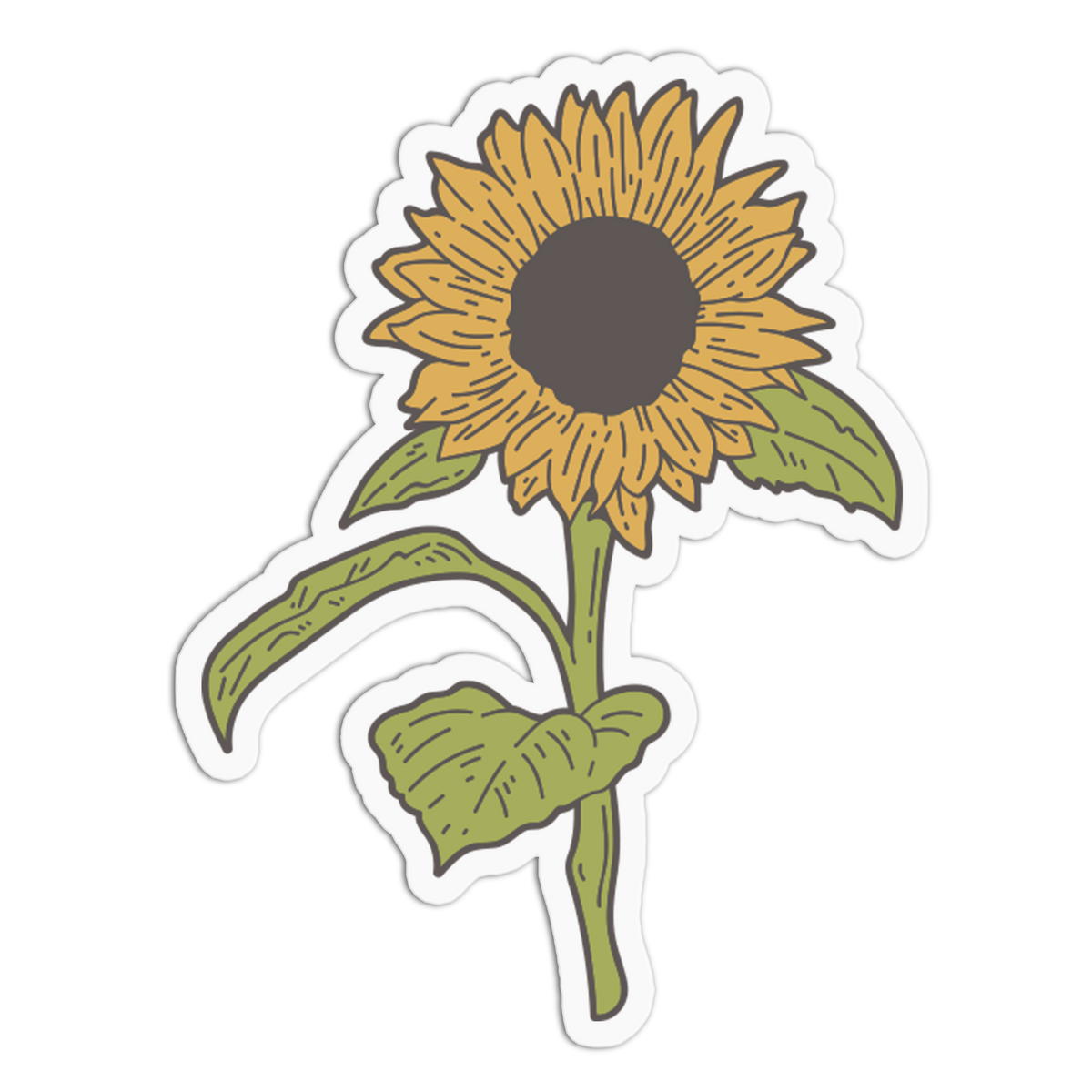 Golden Blooming Sunflower - Flower Sticker
