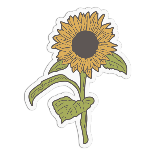 Golden Blooming Sunflower - Flower Sticker
