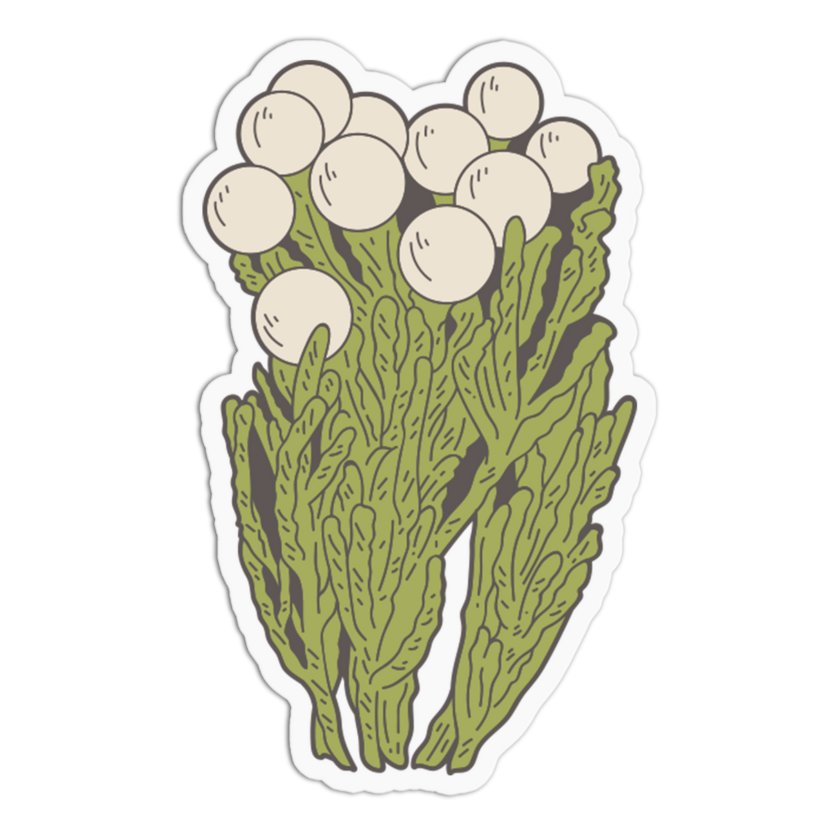 White Rice Button - Flower Sticker