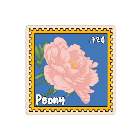 Peony Stamp - Flower Stamp Stickers