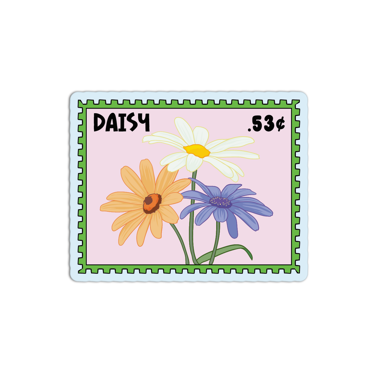 Daisy Stamp - Flower Stamp Stickers - The Stkr Store