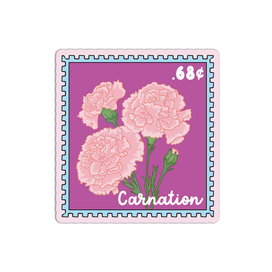 Carnation Stamp - Flower Stamp Stickers