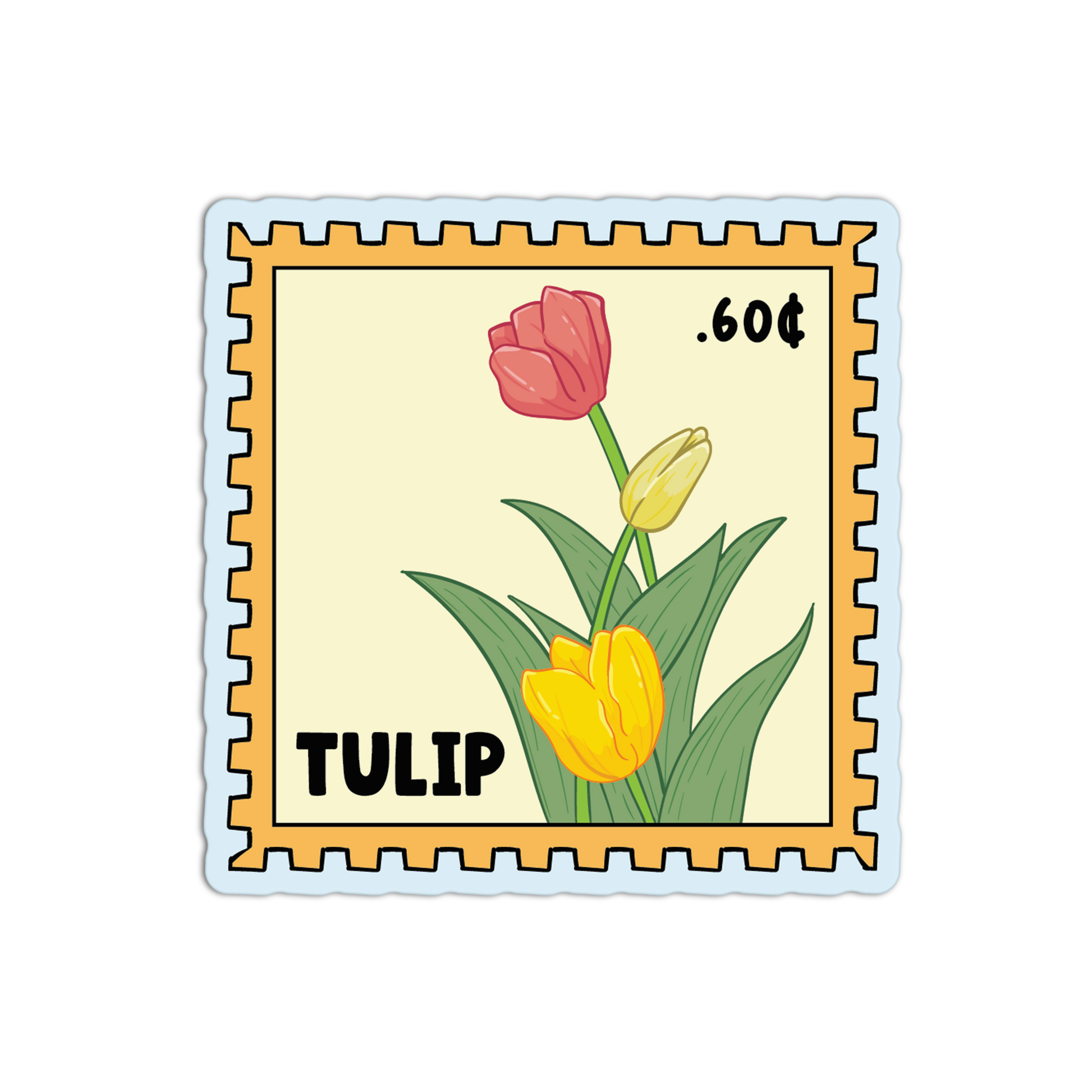 Tulip Stamp - Flower Stamp Stickers - The Stkr Store