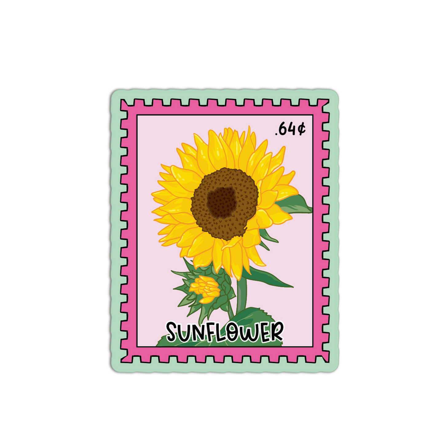 Sunflower Stamp - Flower Stamp Stickers - The Stkr Store