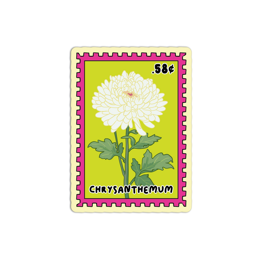 Chrysanthemum Stamp - Flower Stamp Stickers