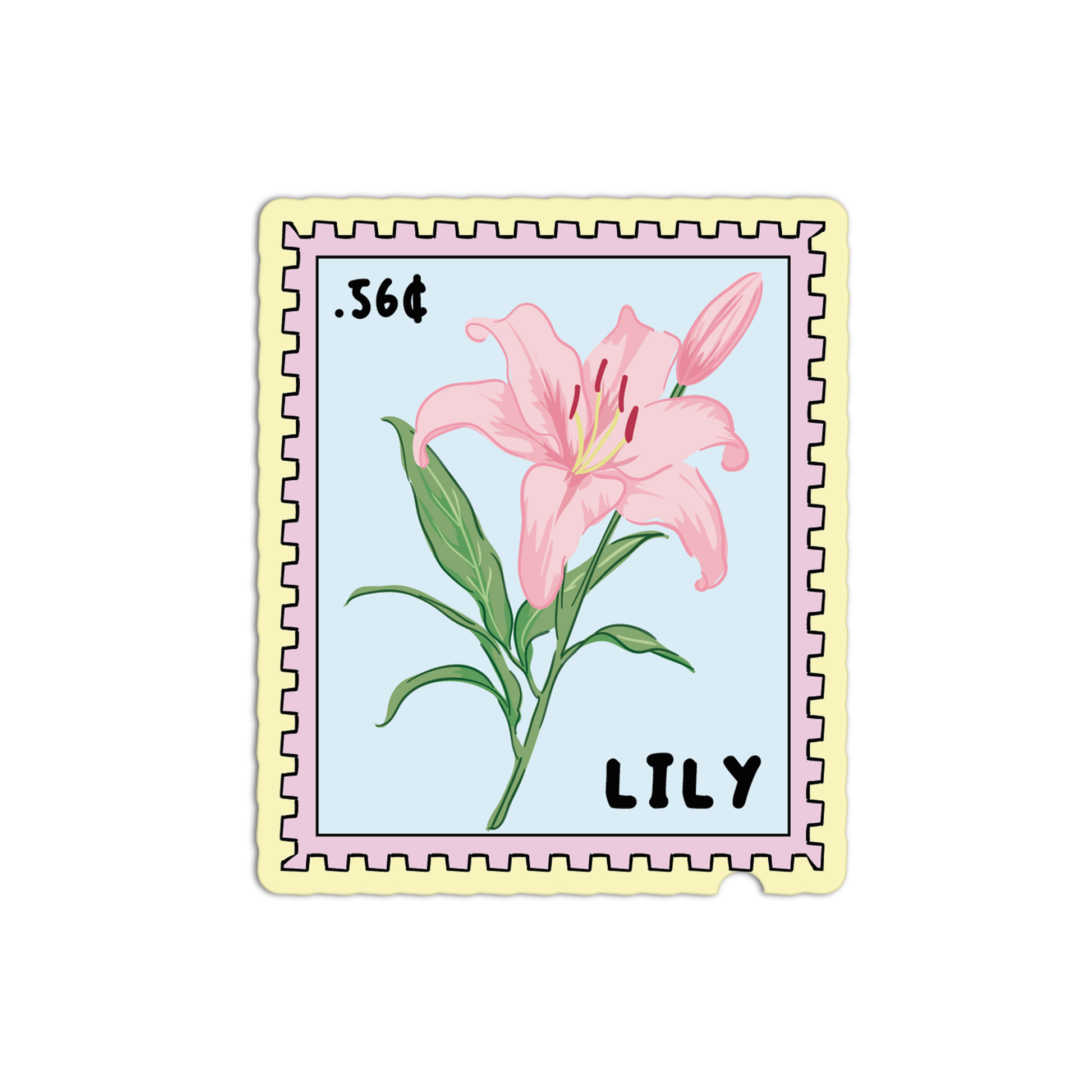 Lily Stamp - Flower Stamp Stickers - The Stkr Store