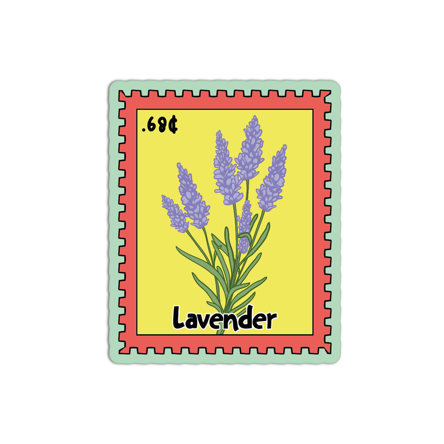Lavender Stamp - Flower Stamp Stickers - The Stkr Store