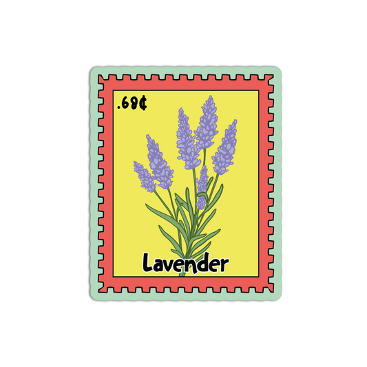 Lavender Stamp - Flower Stamp Stickers