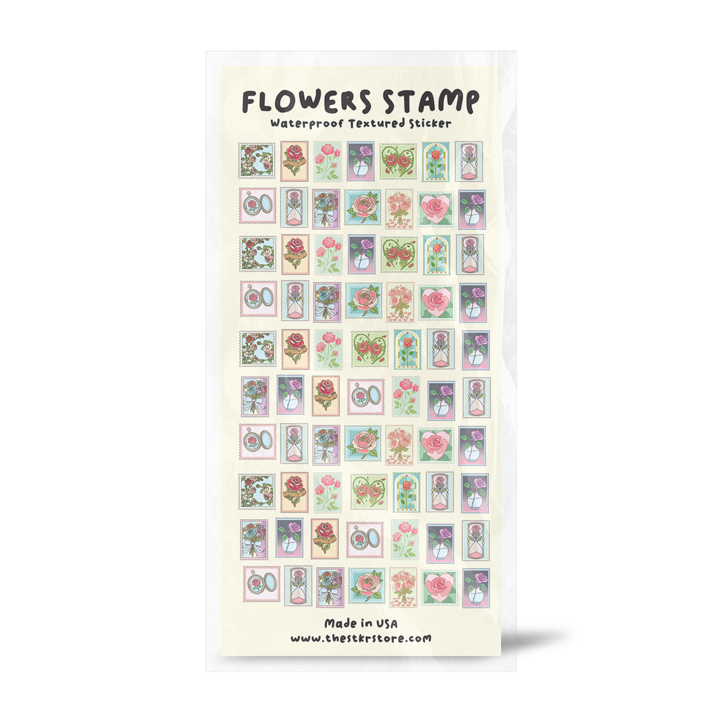Flower Stamp Sticker Sheet