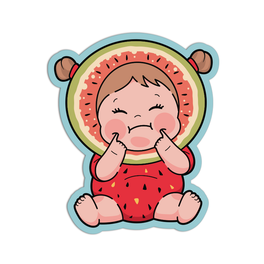 Chubby Watermelon Fruit Babies Sticker