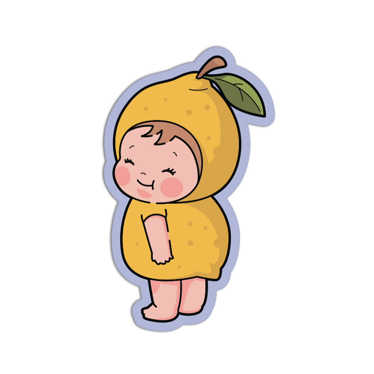 Shy Lemon Fruit Babies Sticker