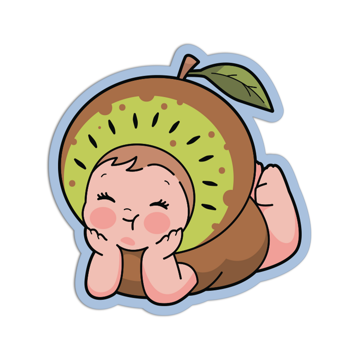 Laying Kiwi Fruit Babies Sticker