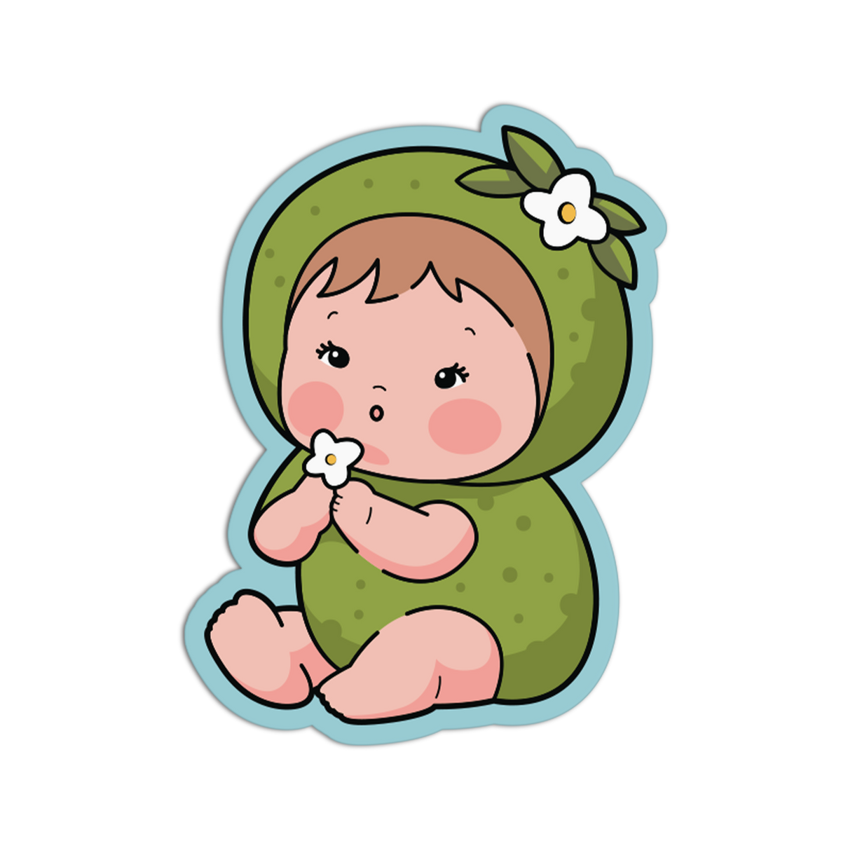 Flower Lime Fruit Babies Sticker
