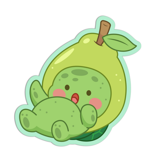 Cheerful Rolling Pear Fruit Turtle Sticker