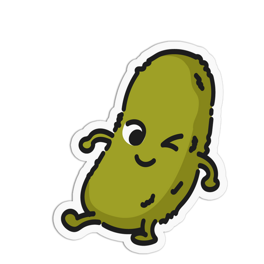 Winking Green Pickle Fruits And Veggies Sticker