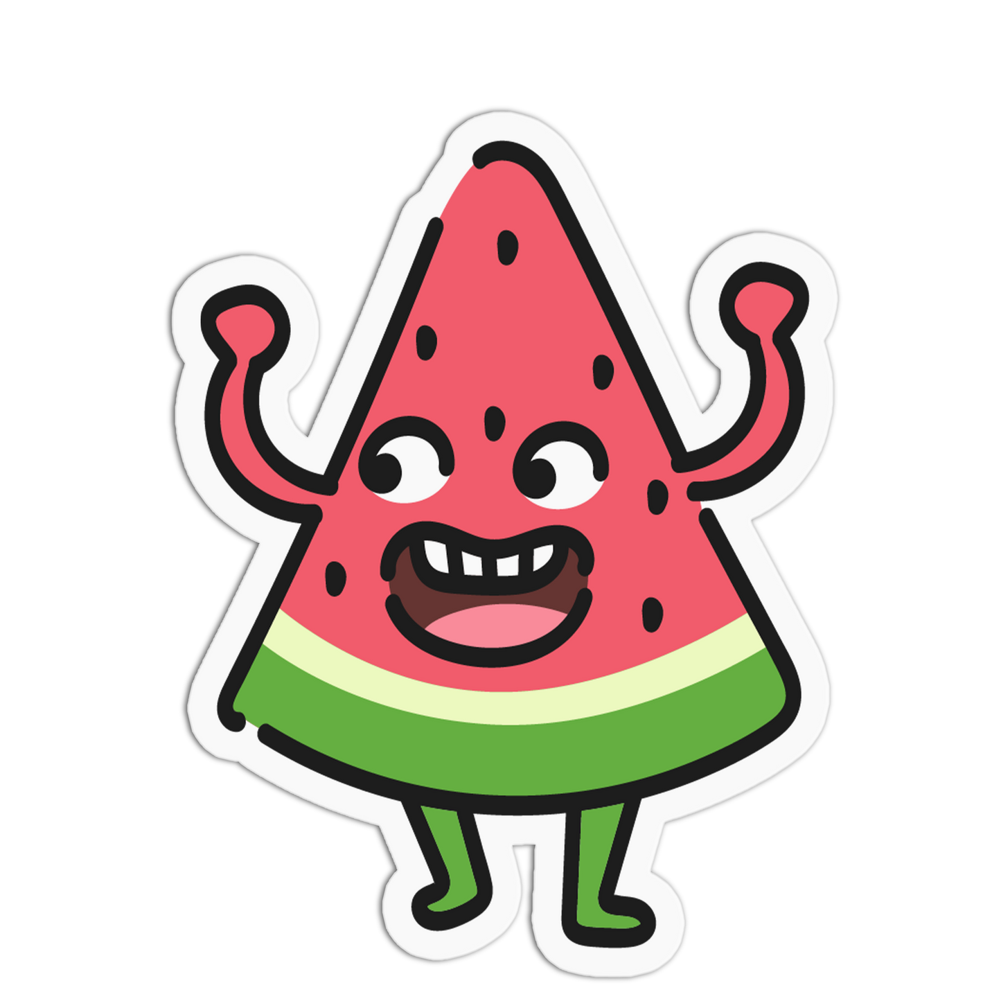 Happy Watermelon Slice Fruits And Veggies Sticker