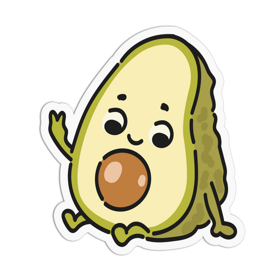 Cute Avocado Seed Fruits And Veggies Sticker