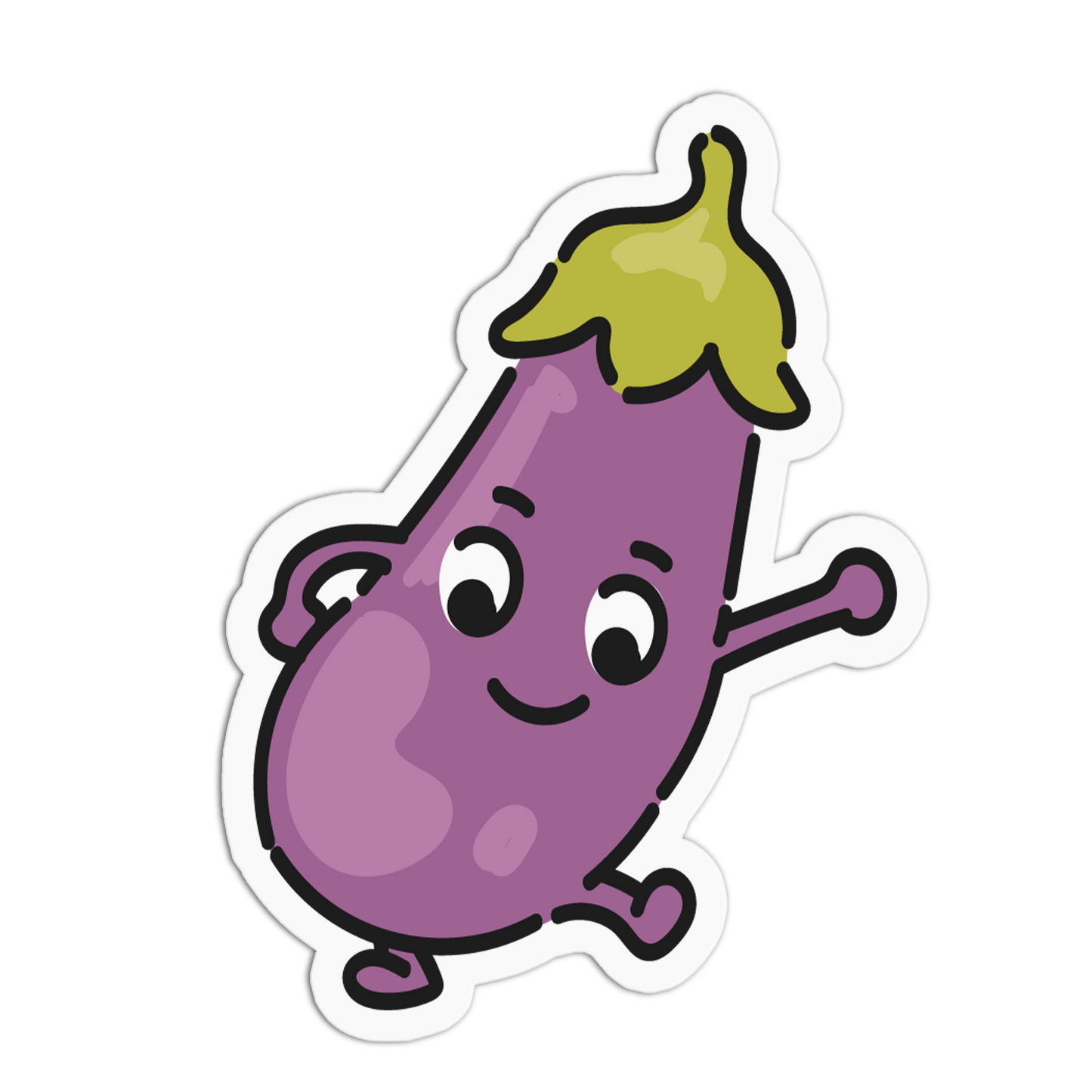 Cute Eggplant Vegetable Fruits And Veggies Sticker