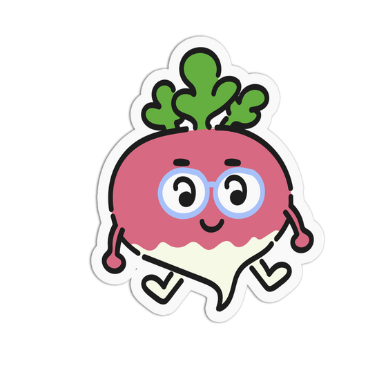 Smart Radish Glasses Fruits And Veggies Sticker