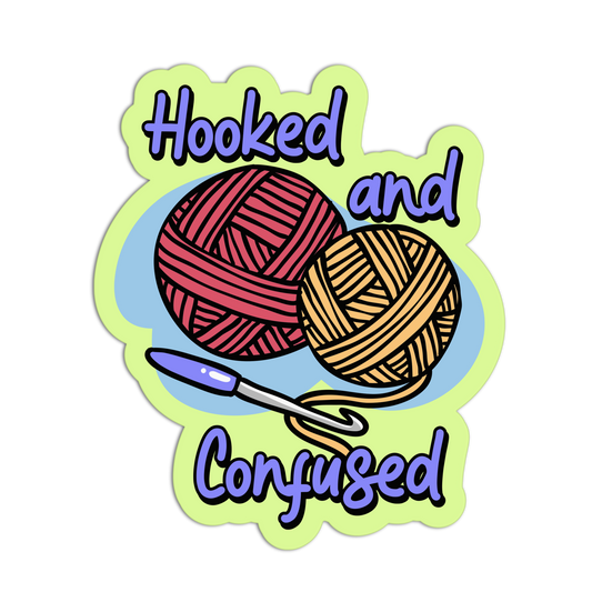Hooked And Confused- Funny Hobbies Stickers - The Stkr Store