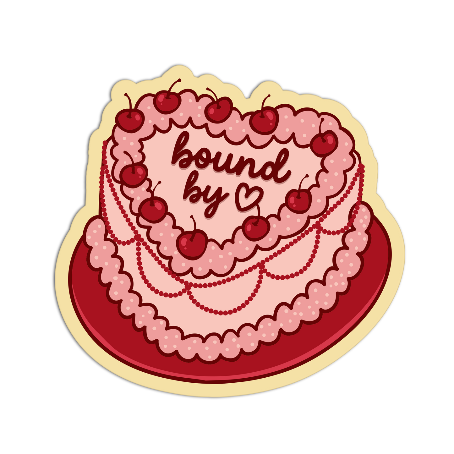 Bound By Love Cake Galentine's Sticker
