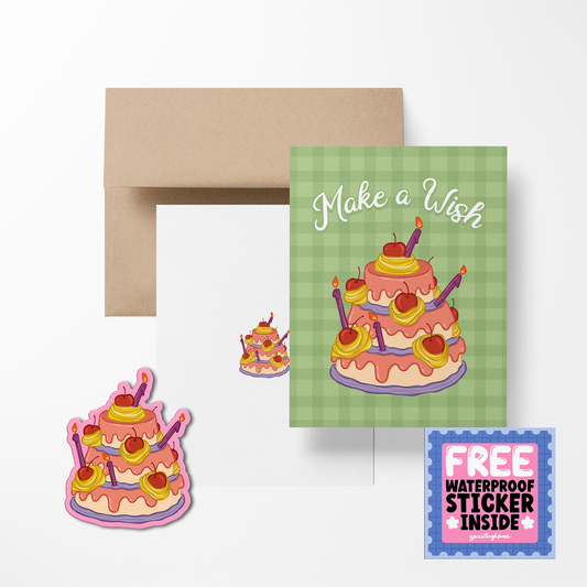 Make A Wish Greeting Card with Stickers