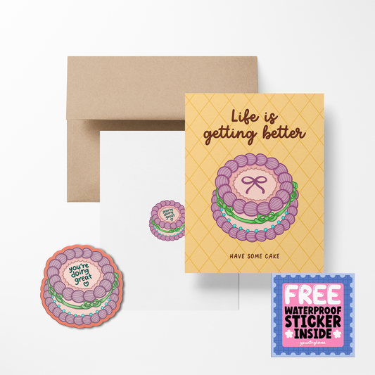 Life Is Getting Better Greeting Card with Stickers