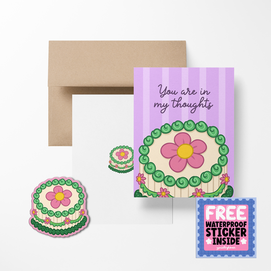 You Are In My Thoughts Greeting Card with Stickers