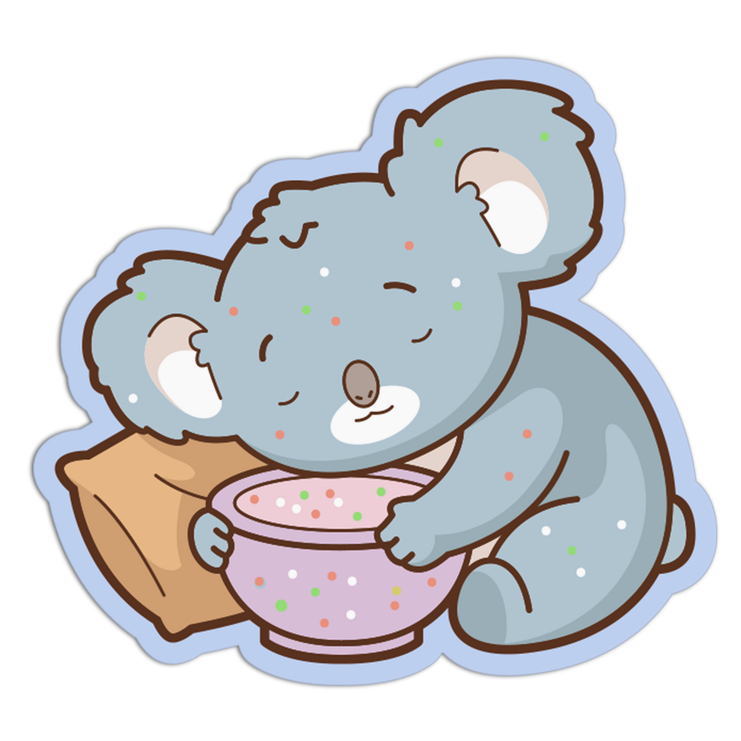 Koala Sleeping By Mixing Bowl Glazing and Decorating Sticker