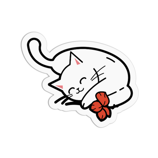 Snuggle Gumamela Cat Sticker
