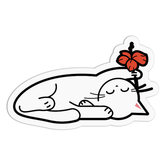 Cuddle Gumamela Cat Sticker