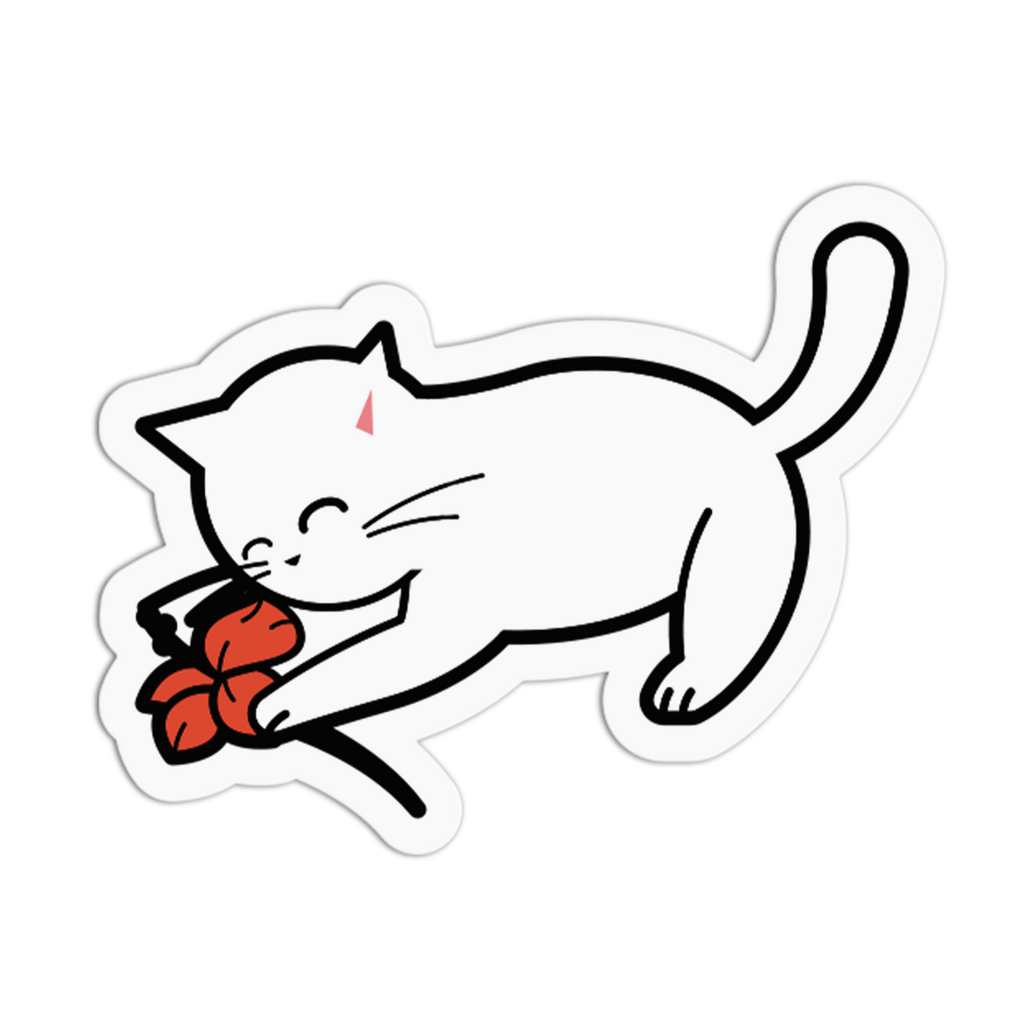 Pouncing Gumamela Cat Sticker
