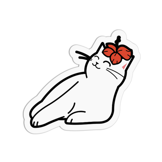 Crown Gumamela Cat Sticker