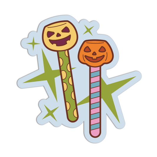 Pumpkin Wands Halloween Theme Sticker