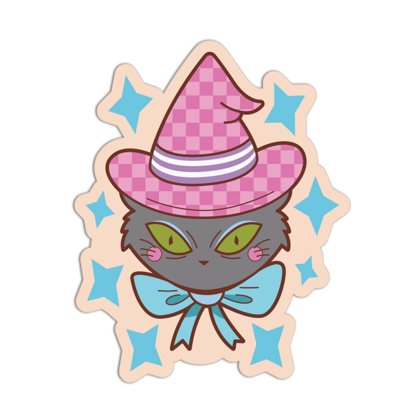 Witch Cat Halloween Theme Sticker
