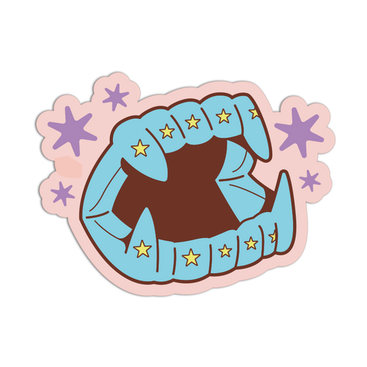 Vampire Fangs Halloween Theme Sticker
