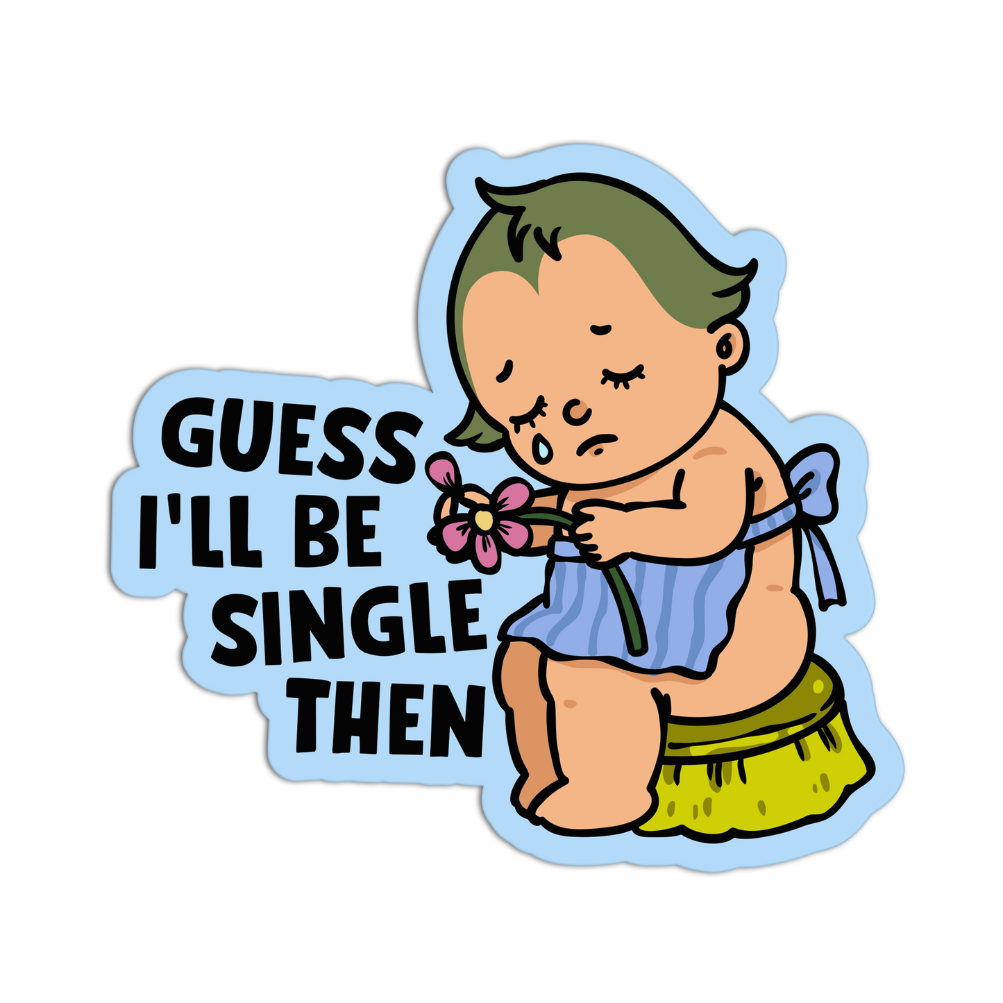 Single Then Heartbreak Retro Babies Sticker