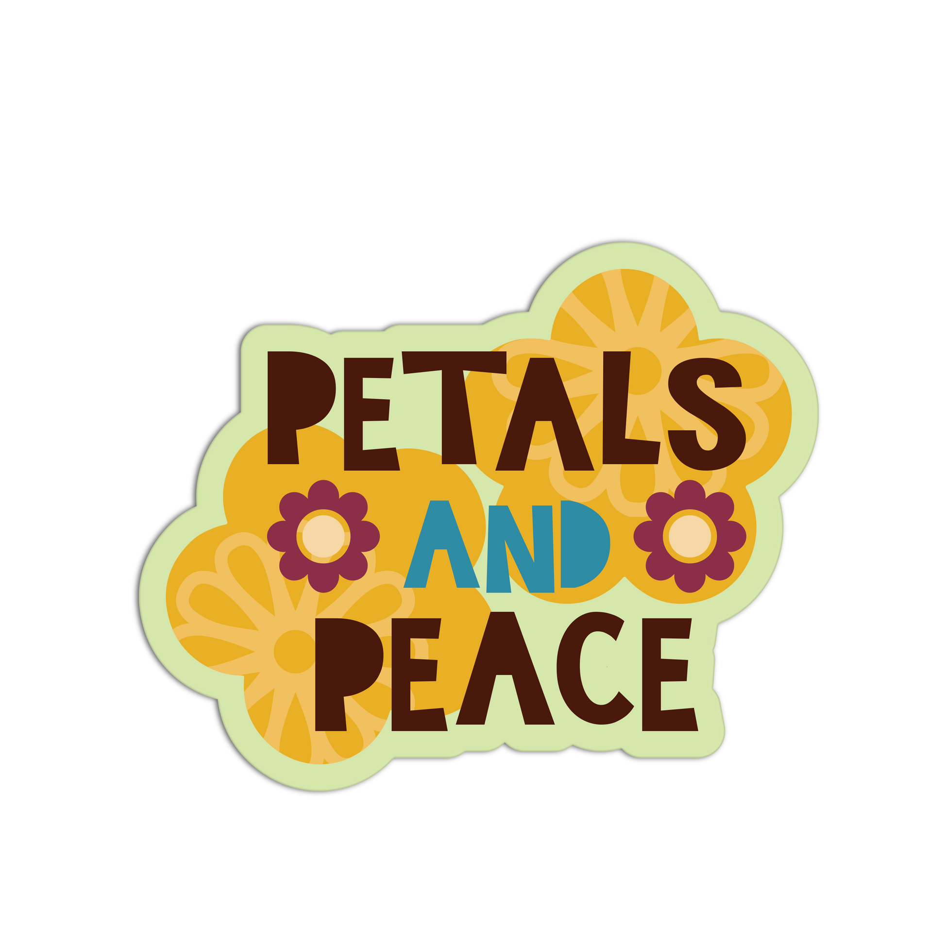 Petals And Peace - Hippie Journal Sticker - The Stkr Store