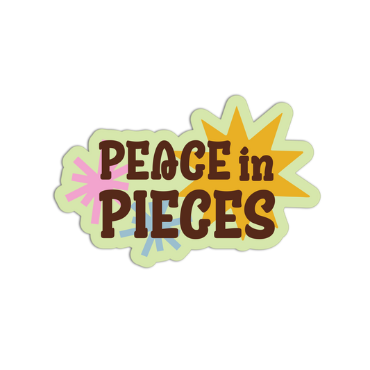 Peace In Pieces - Hippie Journal Sticker - The Stkr Store
