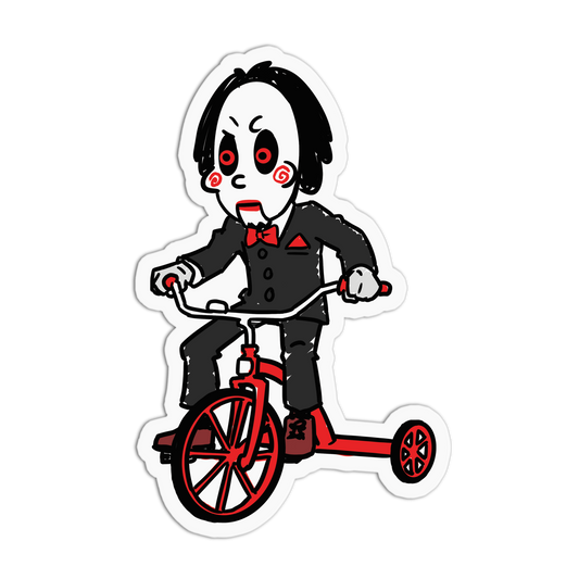 Billy on a Trike Horror Movies Sticker - The Stkr Store
