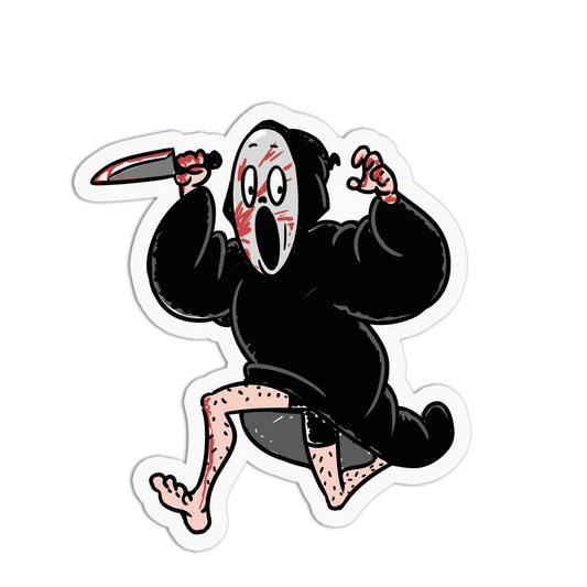 Running Ghostface Horror Movies Sticker - The Stkr Store