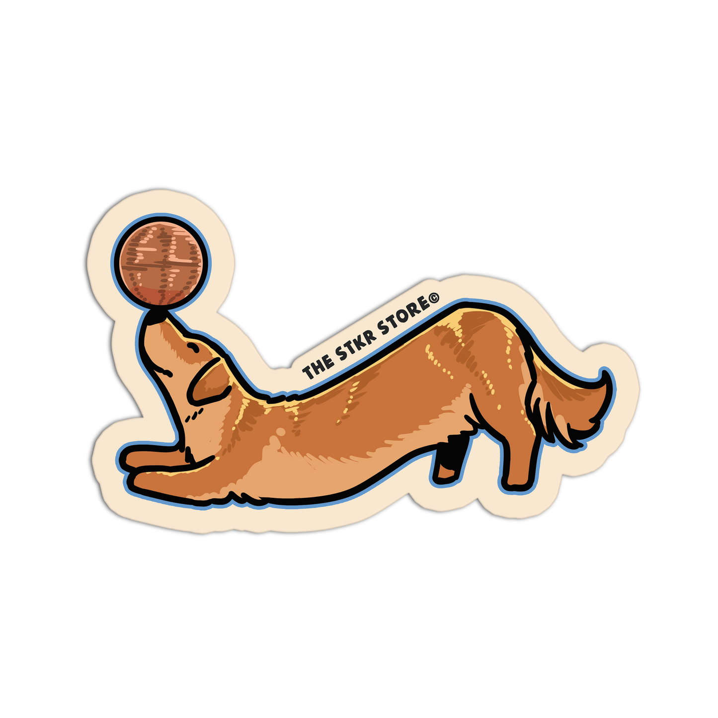 Golden Retriever Balance - Hot Dog Stickers - The Stkr Store